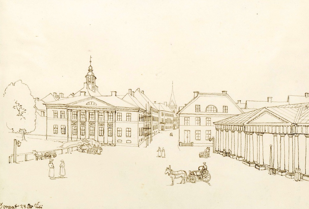 Г.В. фон Рейтерн. Дерпт (Тарту).
1830 г. Бумага, чернила, бистр, перо.